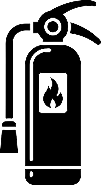 símbolo del icono del extintor de incendios mínimo clipart silueta de color negro fondo blanco 23