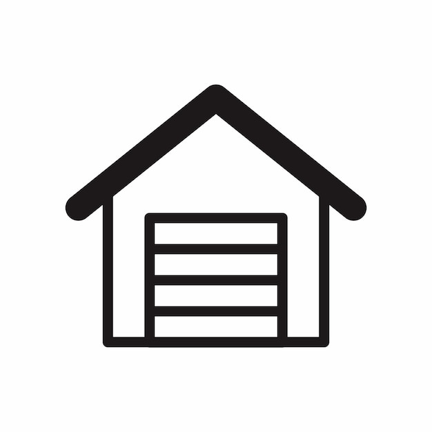 Símbolo de icono de garaje con estilo de contorno