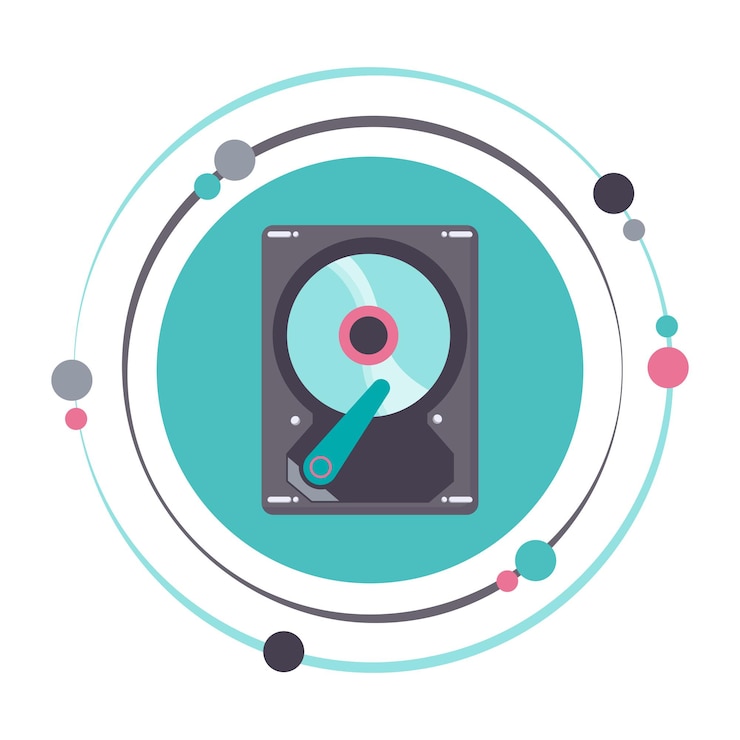 Vector símbolo de icono gráfico de ilustración vectorial aislado de disco duro de computadora