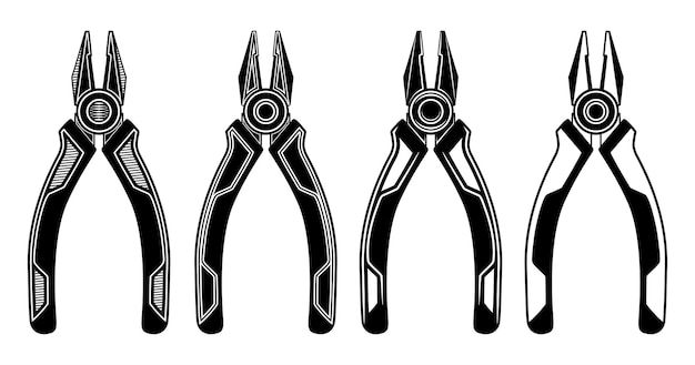 El símbolo del icono de las herramientas de Pliers Repair Tools Vector Ilustración.