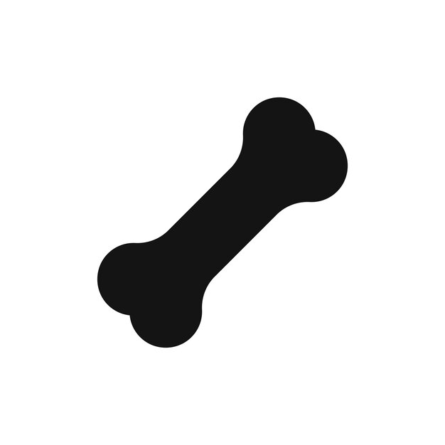 Símbolo del icono de los huesos en fondo blanco