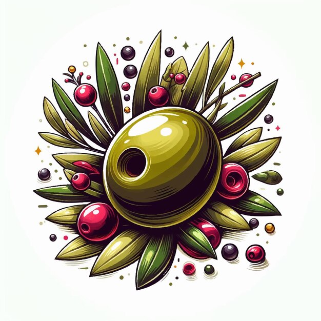 Vector símbolo del icono de la ilustración vectorial de las aceitunas