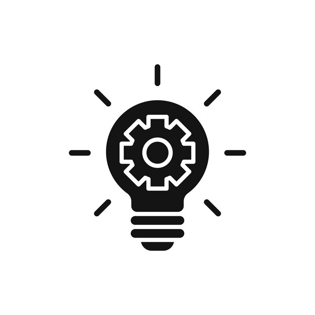 Símbolo del icono de la innovación sobre fondo blanco
