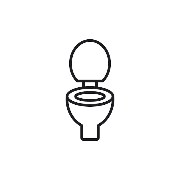 Símbolo del icono del inodoro sobre un fondo blanco
