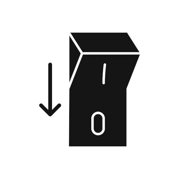 Símbolo de icono de interruptor eléctrico en fondo blanco