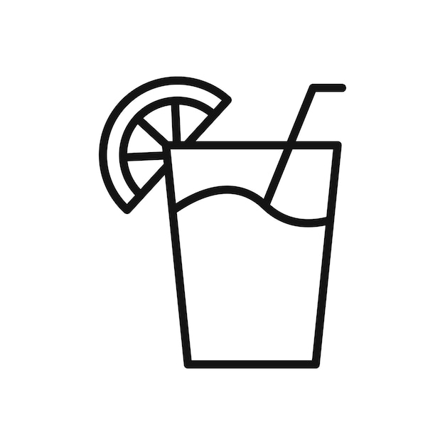 Símbolo del icono de la limonada en fondo blanco