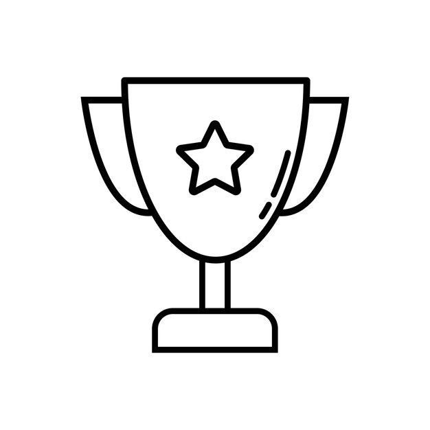Símbolo de icono lineal Vector trofeo de contorno negro Trofeo de icono