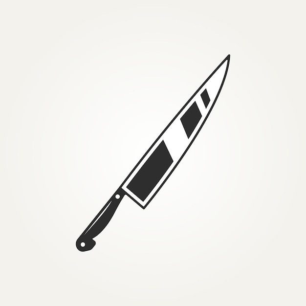 Símbolo de icono de logotipo de cuchillo de corte aislado vintage en vector de plantilla de signo de fondo blanco