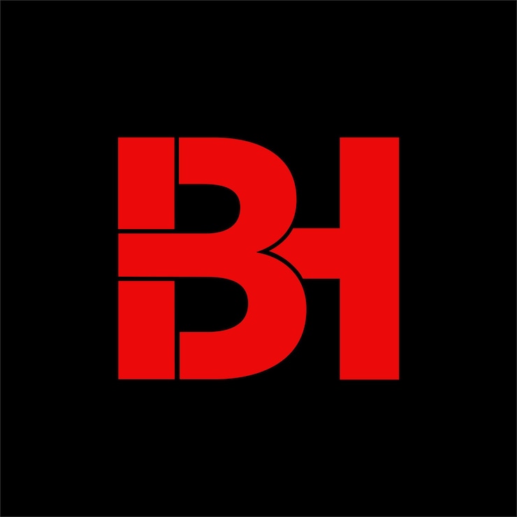 Vector símbolo de icono de logotipo simple de diseño inicial de bh