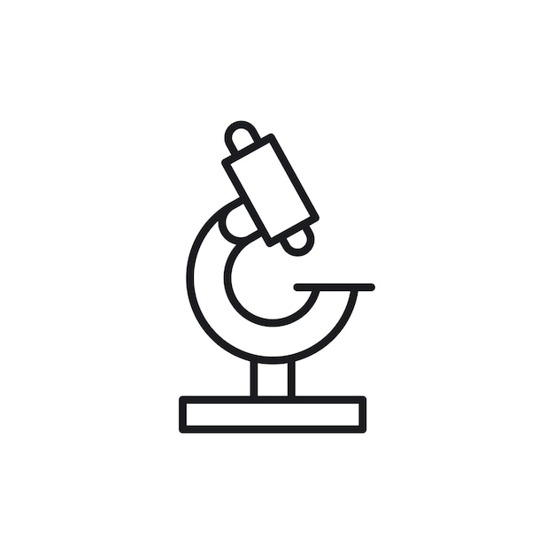 Símbolo del icono del microscopio en fondo blanco