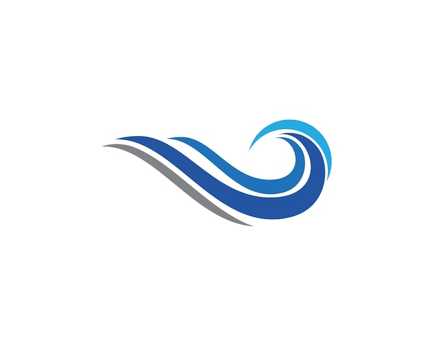 Símbolo y el icono de la ola de agua Logo Template