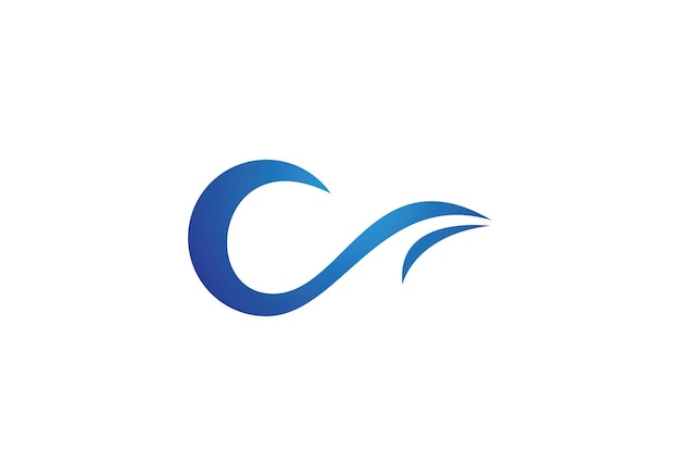 Símbolo y el icono de la ola de agua Logo Template