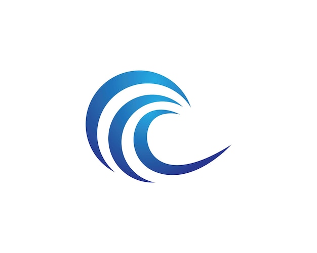 Símbolo y el icono de la ola de agua Logo Template