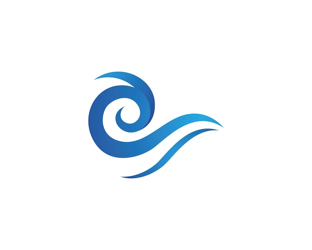 Símbolo y el icono de la ola de agua Logo Template