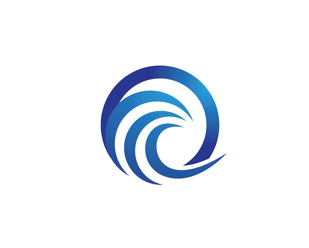 Símbolo y el icono de la ola de agua Logo Template