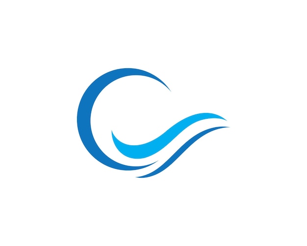 Símbolo y el icono de la ola de agua Logo Template