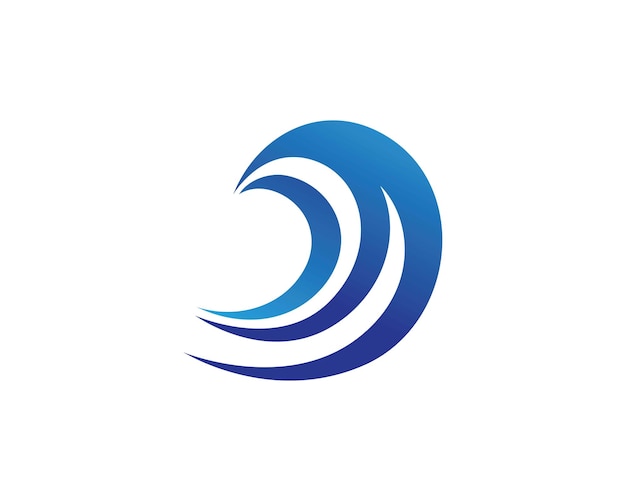 Símbolo y el icono de la ola de agua Logo Template