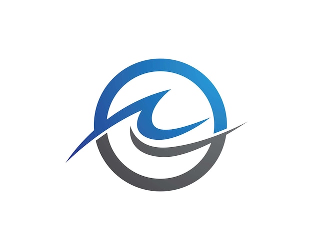 Símbolo y el icono de la ola de agua Logo Template