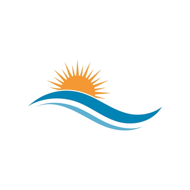 Símbolo y el icono de la ola de agua Logo Template