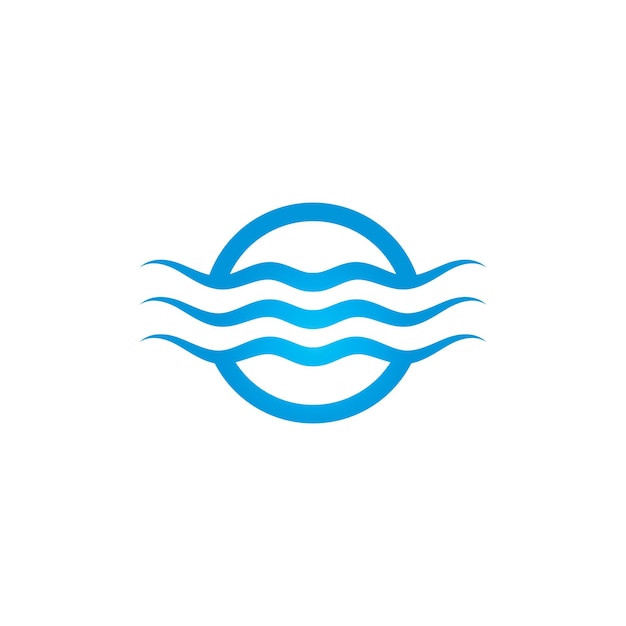 Símbolo y el icono de la ola de agua Logo Template