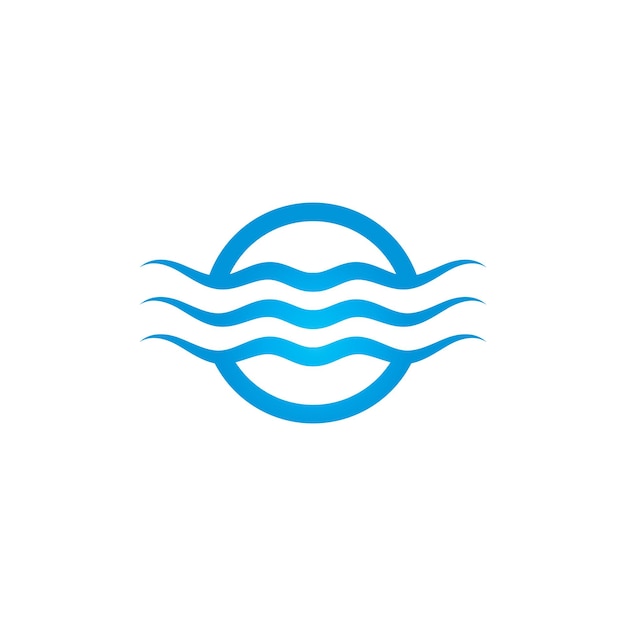 Símbolo y el icono de la ola de agua logo template