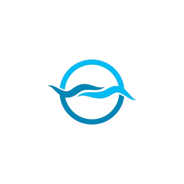Símbolo y el icono de la ola de agua Logo Template