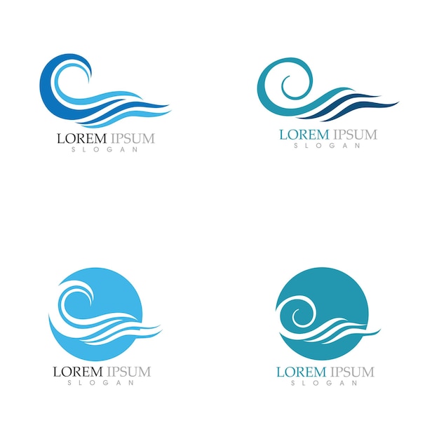 Símbolo y el icono de la ola de agua Logo Template