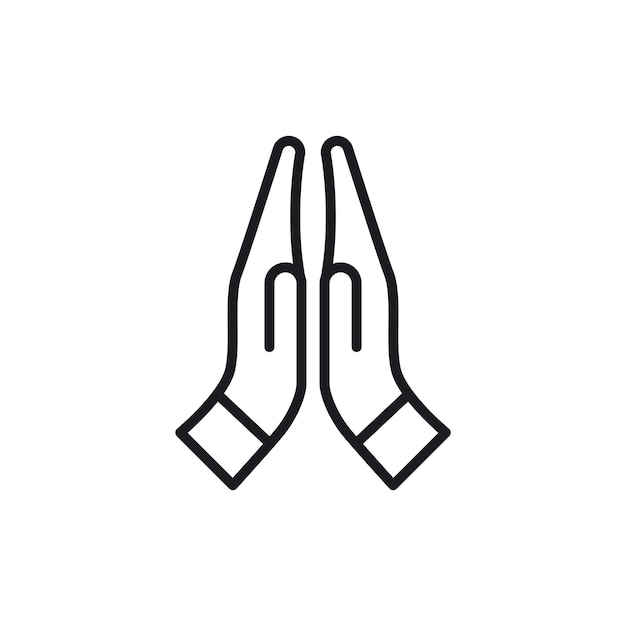 Símbolo de icono de oración en fondo blanco