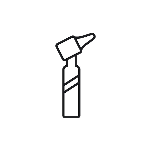 Símbolo del icono del otoscopio sobre fondo blanco