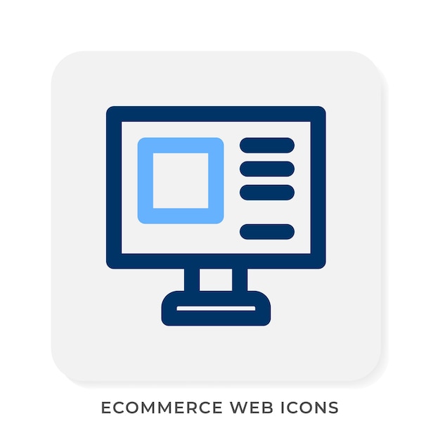 Símbolo de icono de la página de compras para negocios en pictograma contorno de color ilustración de trazo editable