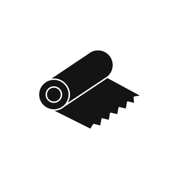 Símbolo de icono de papel de aluminio sobre fondo blanco