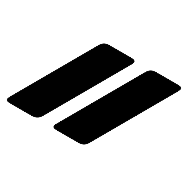 Símbolo de icono de pausa o signo isométrico negro aislado sobre fondo blanco Ilustración vectorial