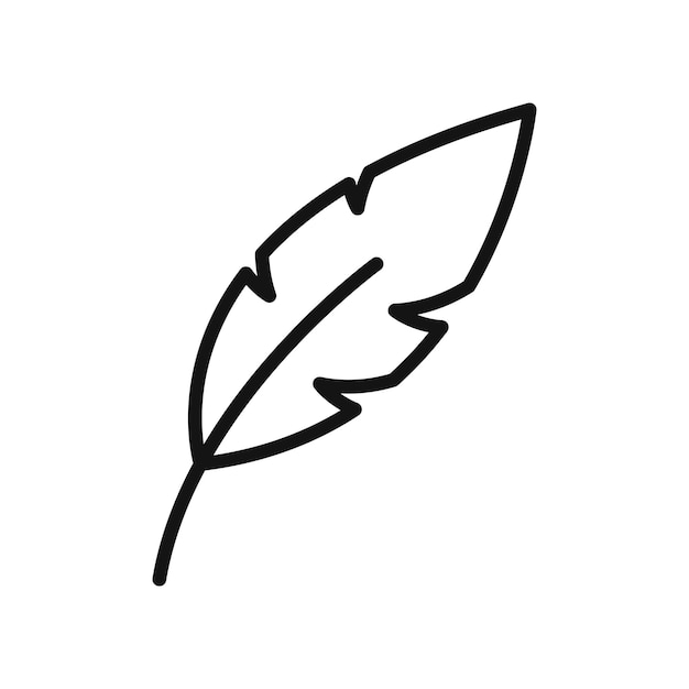 Símbolo del ícono de la pluma sobre fondo blanco