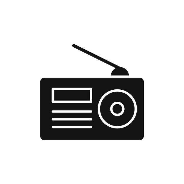 Símbolo de icono de radio en fondo blanco