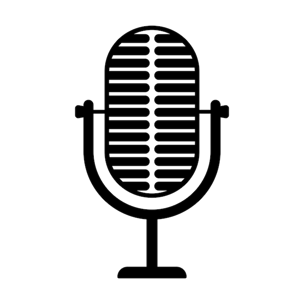 Símbolo del icono de radio del micrófono del podcast Ilustración vectorial
