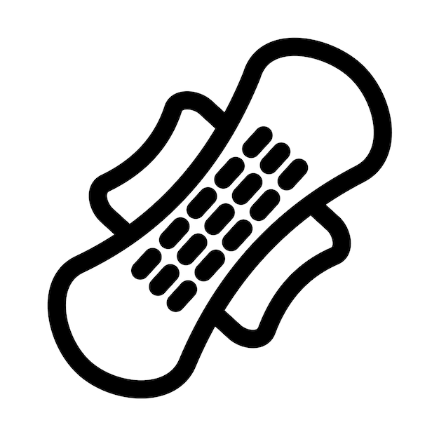 Símbolo del icono de la servilleta sanitaria Ilustración vectorial de la servieta sanitaria para el tratamiento de la higiene humana