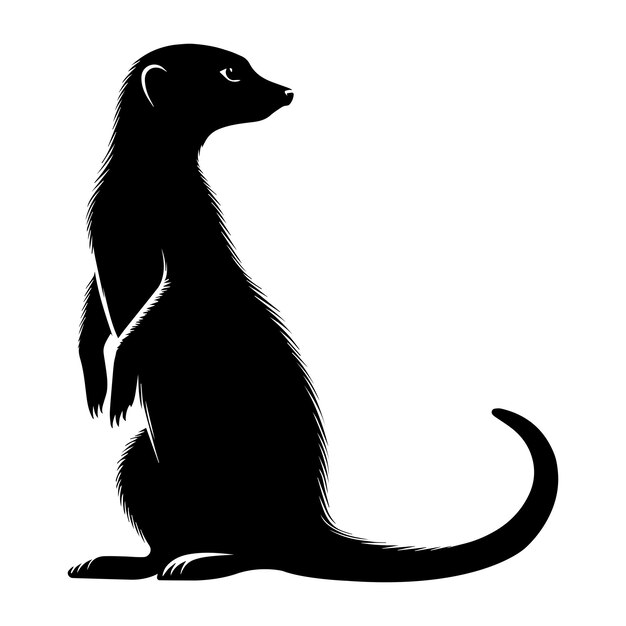 Símbolo del icono de la silueta de la meerkat Ilustración vectorial