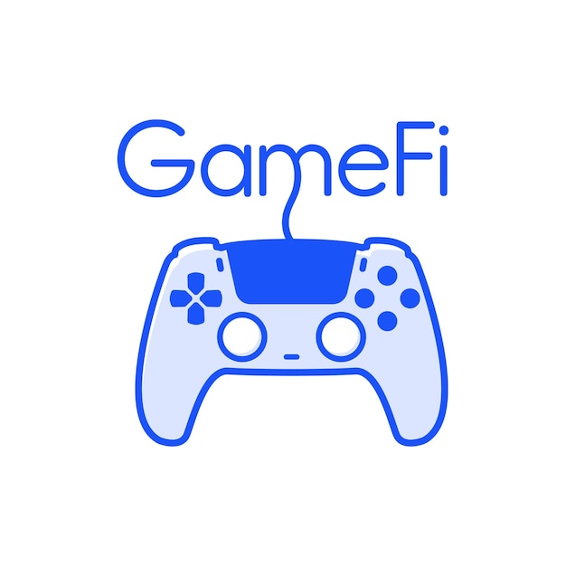 Símbolo de icono de tecnología GameFi Juego de cadena de bloques Videojuego en vector de tecnología de cadena de bloques