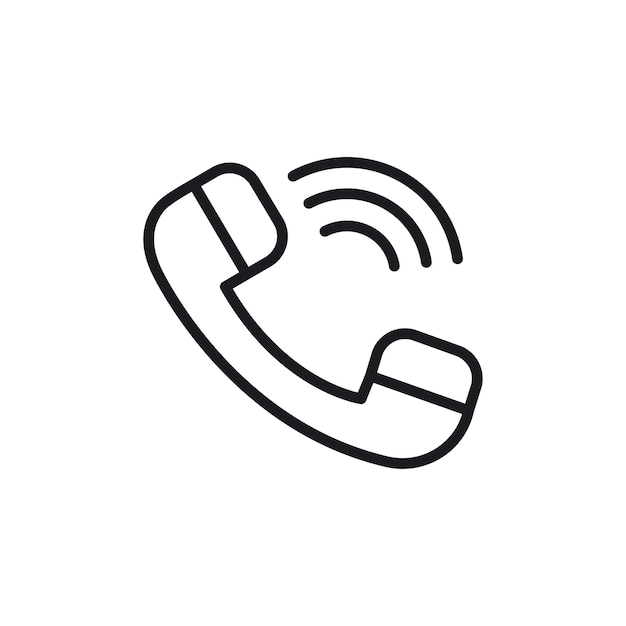 Símbolo de icono de teléfono en fondo blanco