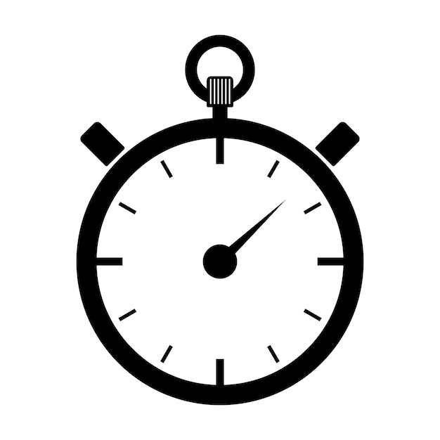 Símbolo del icono del temporizador del cronómetro Ilustración vectorial plana
