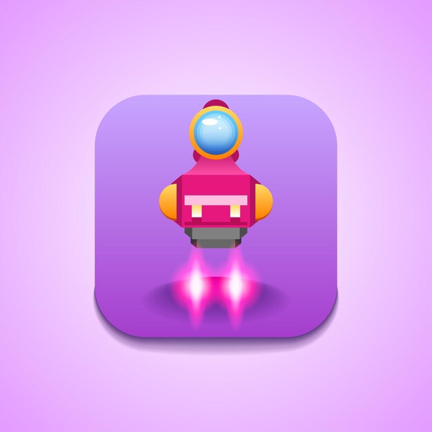 Símbolo de icono de vector de logotipo de cohete de nave espacial abstracta