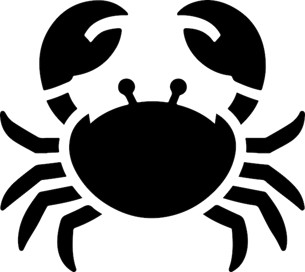 Símbolo del icono vectorial del cangrejo silueta de color negro silueta de fondo blanco 11