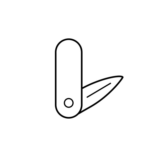 Símbolo de icono vectorial de cuchillo de bolsillo signo gráfico aislado diseño de icono web