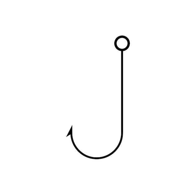 Símbolo de icono vectorial de gancho de pesca signo gráfico aislado diseño de icono web