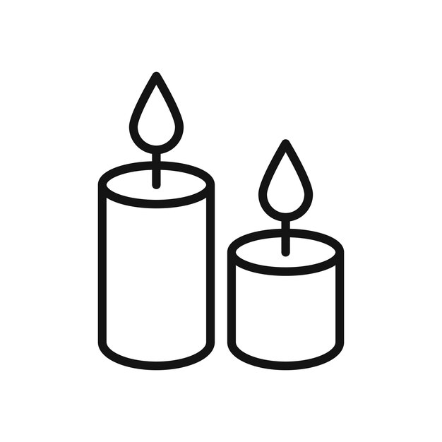 Símbolo del icono de la vela perfumada en fondo blanco
