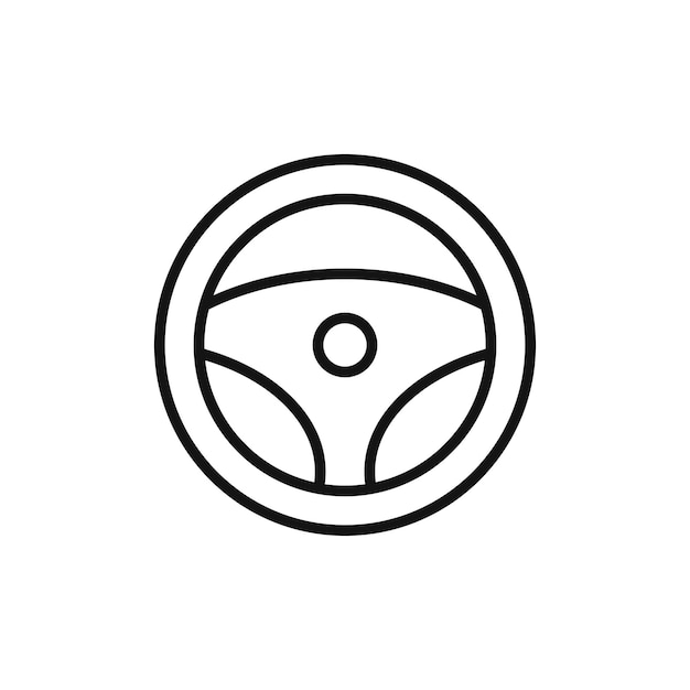 símbolo del icono del volante sobre un fondo blanco