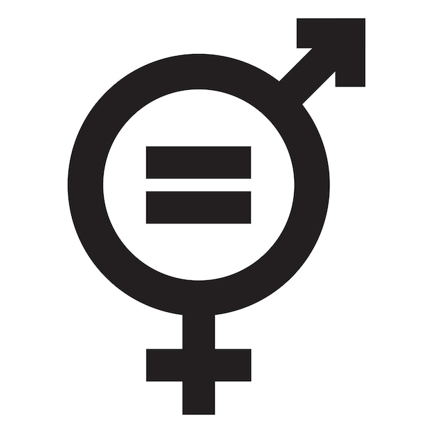 Símbolo de igualdad de género equidad e igualitarismo de género icono vector logo