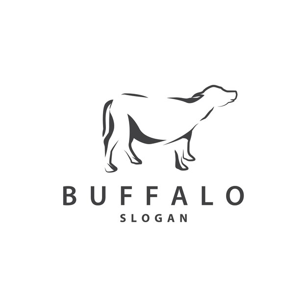 Símbolo de ilustración de plantilla de logotipo de búfalo minimalista