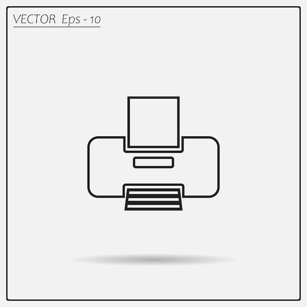 Vector símbolo de la impresora ilustración vectorial sobre un fondo claro eps 10