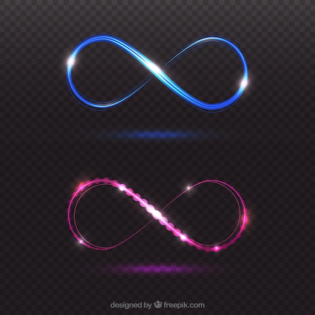 Símbolo de infinito con destello de lente